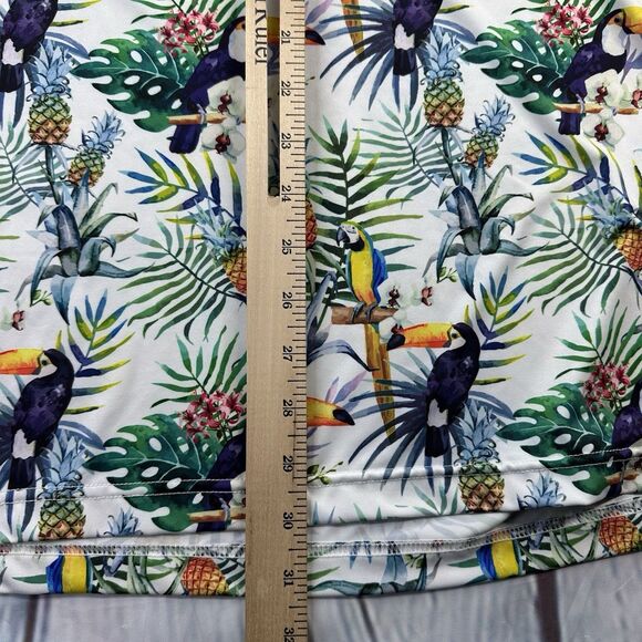 Royal & Awesome Polo Shirt Mens Tropical Stretch Bird Parrot Pineapple Golf XL - Picture 7 of 9